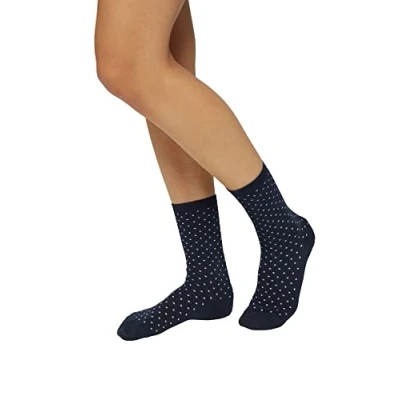 Imagen de ESPRIT Fine Dot 2 Pack W SO algodón estampado pares, Calcetines Mujer, Azul (Marine 6120), 35 38