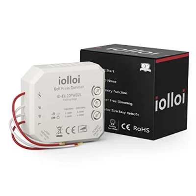 Imagen de iolloi Atenuador de luz empotrable, 220v regulador para regulable LED 250 W/halógena/incandescente 300 W, dimmer, sin cable neutro