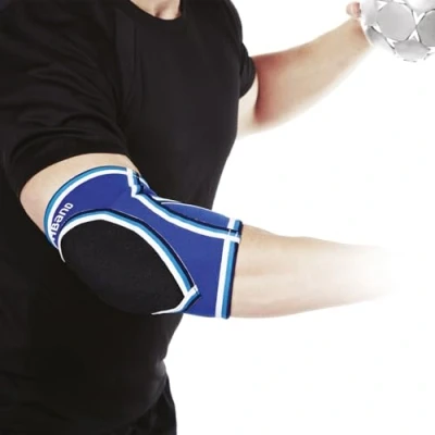 Imagen de Rehband codera PRN, 1 Pieza, codera, de Balonmano, Neopreno para Balonmano y Voleibol, Color:Azul, Talla:S