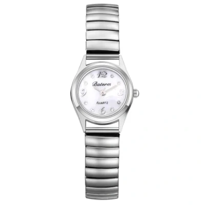 Imagen de JewelryWe Reloj Correa Elástica Mujer: de Pulsera Cuarzo Analógico Pequeña Redondo Sencillo para Señora Plata Escala Números Árabes Ocio Negocios Regalos