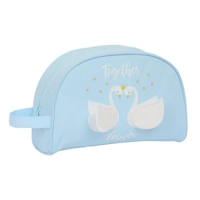 Imagen de Glowlab CISNES Neceser Escolar Infantil Pequeño con Asa, Infantil, Adaptable a Carro, Ideal para Niños de 5 14 Años, Versátil, Calidad y Resistencia, 28x10x18 cm, Color Azul Claro
