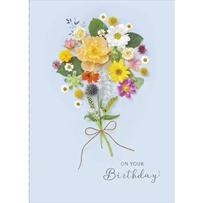 Imagen de UK Greetings Tarjeta de felicitación cumpleaños con diseño floral en el prado