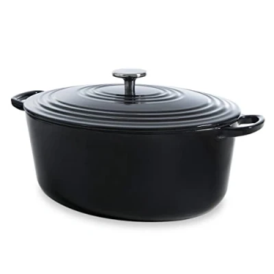 Imagen de BK Olla de Hierro Fundido con Tapa, Horno Holandés Revestimiento Esmaltado, Apto para Inducción, y Lavavajillas, 32 cm/ 7.6L, Negra