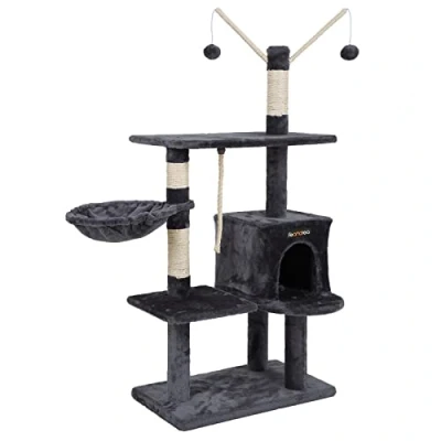 Imagen de FEANDREA Árbol para Gatos Rascador con nidos Plataformas Bolas de Juego Gran Base 134 cm PCT35G