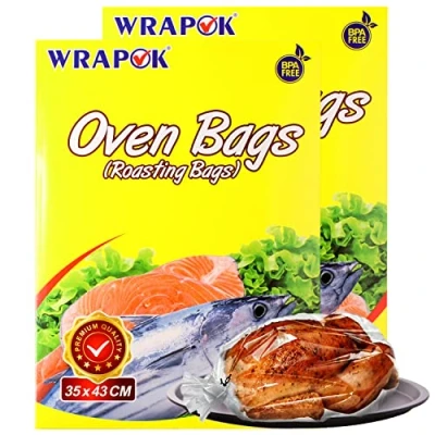 Imagen de WRAPOK Bolsas Para Horno Pollos Cocina La Carne De Turquía Aves Corral Pescado Vegetal Mariscos 10 (14 x 17 Pulgadas)