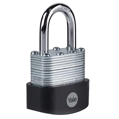 Imagen de Yale Y125B/40/122/1 Candado de Alta Seguridad Laminados Extreme Resistente a la intemperie Cromado 40 mm Arco Corto Y125B