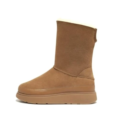 Imagen de Fitflop Gen FF Botas de Piel Oveja Cortas Doble Cara, Mujer, marrón, 38.5 EU