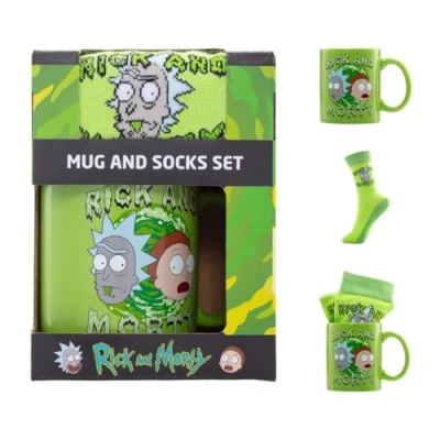 Imagen de Pyramid International Rick AND MORTY Juego de taza y calcetines Divertido diseño Morty, incluye acogedores a juego, duraderos aptos para microondas, impresionante opción