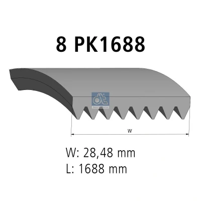 Imagen de Correa trapecial poli V DT SPARE PARTS 7.54809