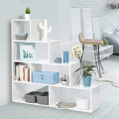 Imagen de IDMarket Estantería escalera Lina madera blanca