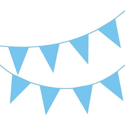 Imagen de Happium banderines de color sólido 10 m, para decoración fiestas, guirnalda (azul bebé)
