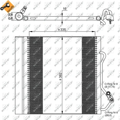 Imagen de NRF EASY FIT 35874 Condensador con secador, junta anular 11,8 8,6 Aluminio 382 SMART: City Coupe, Cabrio, Fortwo I Coupé