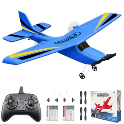 Imagen de HAWK&#039;S WORK 2 Canales Avión RC, RC Listo para Volar, 2.4GHz Teledirigido, Fácil de Volar Planeador Niños &amp; Principiantes (Azul)