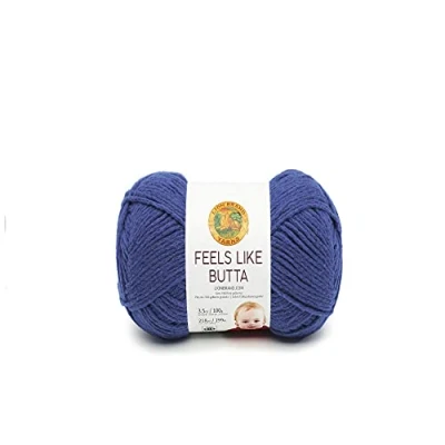Imagen de Lion Brand Yarn 215 109 Feels Like Butta Yarn, azul real, una madeja