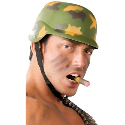 Imagen de Guirca Casco de camuflaje para disfraz, color verde militar, único, 13982