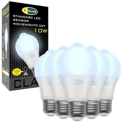 Imagen de CLAR Bombilla con Sensor de Movimiento, Bombillas LED 6000ºK (Pack 5)