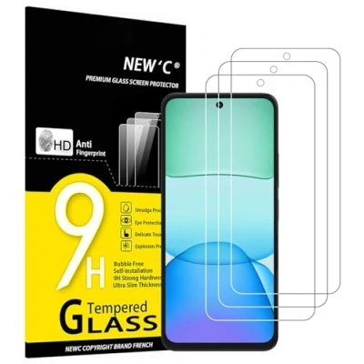 Imagen de NEW&#039;C 3 Piezas, Protector Pantalla para Xiaomi Redmi 13 4G [no 5G], Cristal templado Antiarañazos, Antihuellas, Sin Burbujas, Dureza 9H, 0.33 mm Ultra Transparente, Resistente
