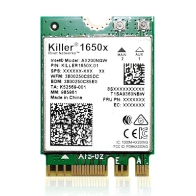 Imagen de HighZer0 Electronics AX1650x Killer Series WiFi 6 Upgrade Gaming Adapter M.2 Card for PC 2.4 Gbps Supports Bluetooth 5.2 &amp; Intel, AMD, Windows 10+, Linux (AX1650x)