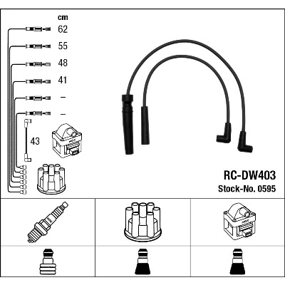 Imagen de NGK 0595 Juego de Cables Encendido 5 DAEWOO: Nexia I Hatchback, Berlina