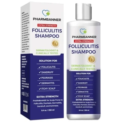 Imagen de champú foliculitis, para dermatitis seborreica, anticaspa, antifúngico, tratamiento de la caspa, psoriasis en el cuero cabelludo, alivio
