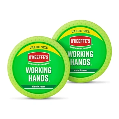 Imagen de O&#039;Keeffe&#039;s Working Hands Tarro de tamaño económico 193 g (paquete 2) Crema manos para extremadamente secas y agrietadas Aumenta instantáneamente los niveles humedad, crea una
