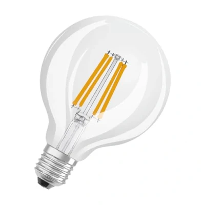 Imagen de OSRAM LED Superstar Classic Globe Lámpara G 95 en forma de bola clásica, cuerpo cristal transparente, 3,8 W, 806 lm, casquillo E27, luz blanca fría con 4000 K, EEK A, mm diámetro.