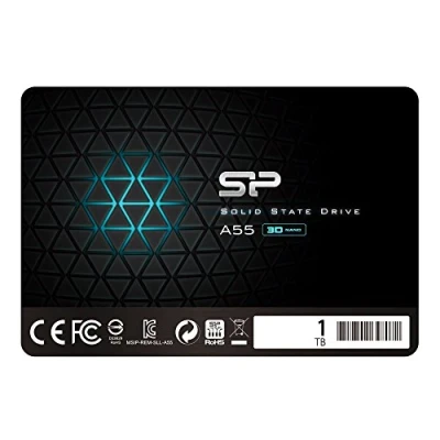 Imagen de Silicon Power 1TB SSD 3D NAND A55 SLC Cache Performance Boost SATA III 2.5&quot; 7mm (0.28&quot;) Internal Solid State Drive , Black