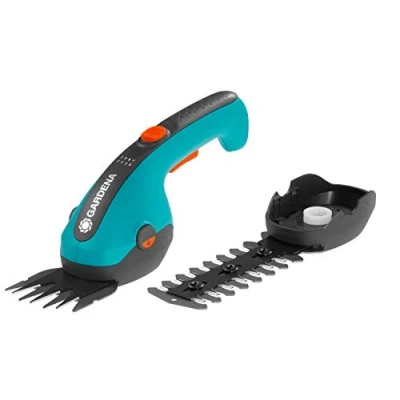 Imagen de Gardena Mango telescópico con ruedas incluye accesorio para tijeras cortacésped una postura erguida al cortar los bordes del césped, Turquesa/Negro/Naranja, 36 x 13