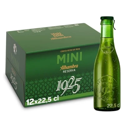 Imagen de Alhambra Reserva 1925 MINI, Pack de 12 Botellas x 22,5 cl, Cerveza con Extra Fermentación Lenta, 6.4% Alcohol