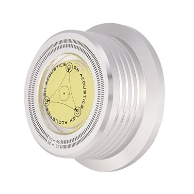 Imagen de Estabilizador De Registro Disco, Abrazadera Estabilizadora Disco Giratorio 50 Hz Con Nivel Burbuja Para Reproductor Discos Vinilo Lp Peso(Plata)