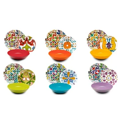 Imagen de Excelsa Vajilla Lisbona de 18 piezas, en porcelana y cerámica, multicolor