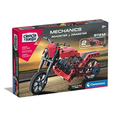 Imagen de Clementoni, Mechanics Roadster and Dragster, Juego Educativo de Ciencias, Construcciones y Coches Juguete, Juguete niños 8 años, en español (55490)