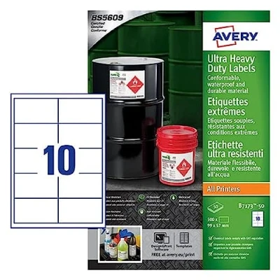 Imagen de Avery España B7173 50 Caja de 500 etiquetas para uso industrial