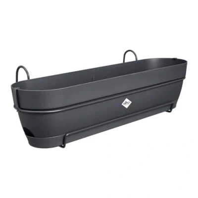 Imagen de Elho Vibia Campana Trough Allin1 70 Jardinera por Balcón Ø 70.4 x H 17.7 cm Negro/Anthracite
