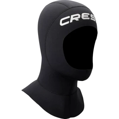 Imagen de CRESSI Resilient Long Hood 3mm M Capucha con Cuello Redondo más Ancho en Neopreno de Doble Forro Negro 3 mm, Unisex Adult