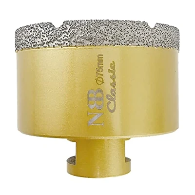 Imagen de NBB Broca de diamante con M14, tipo dorado clásico, corona para taladrar en seco y húmedo porcelana dura, cerámica, baldosas, granito, mármol, azulejo, Amoladora Angular (1, 75mm)