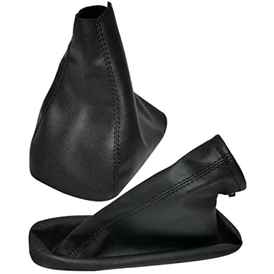 Imagen de AERZETIX C57866 Funda para palanca de cambios y freno mano compatible con Opel Astra H 2004 a 2010 color: negro en piel sintética