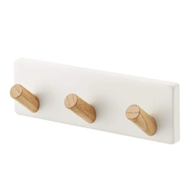 Imagen de YAMAZAKI 3194 TOSCA Gancho magnético para herramientas de cocina, blanco, Acero/Madera, minimalista, 16.5 x 4 5 cm