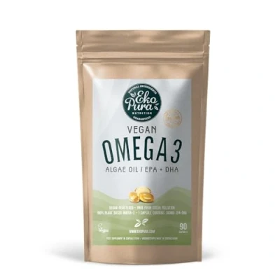 Imagen de Ekopura Omega 3 Vegano, Aceite de Algas, 90 Cápsulas (280 mg) 210 mg DHA + 70 EPA por cápsula Salud del cerebro, ojos, corazón Alternativa vegetal a los aceites pescado.