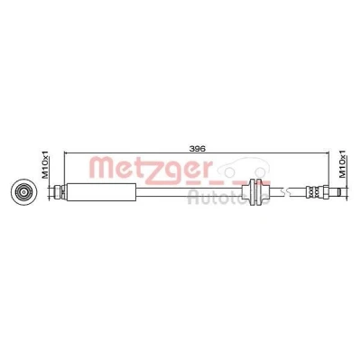 Imagen de METZGER 4111470 Latiguillos de Freno Eje trasero izquierda, trasero, derecha 396 M10x1 VOLVO: V40 Hatchback