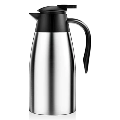 Imagen de Newaner RSH 01 Jarra Térmica Isolar de Acero Inoxidable 304, 2L Capacidad, Plata/Negro