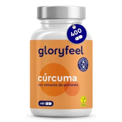 Imagen de Cúrcuma Curcumina con Pimienta Negra (Piperina) 400 Cápsulas Veganas Máxima Potencia 700mg por Cápsula Polvo de Turmeric