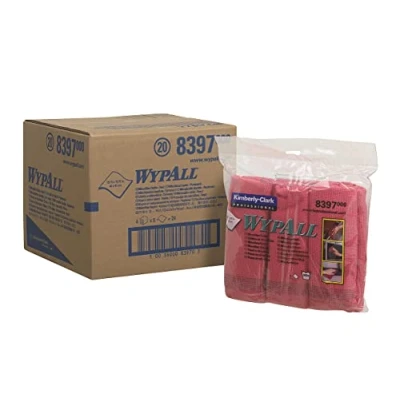 Imagen de WypAll Paños de microfibra 8397, 1 paquete portátil x 6, Rojo