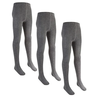 Imagen de 3 pares de medias algodón para niñas y niños, 2 a 13 años, gris, 9 10 Años