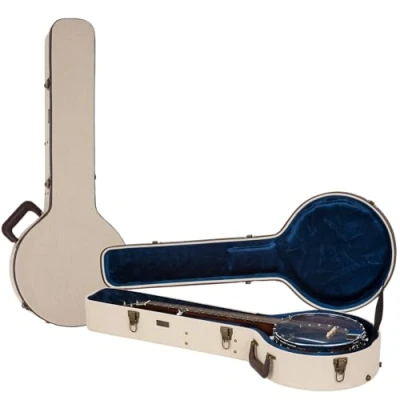 Imagen de Gator Cases Journeyman Estuche Deluxe de Madera Folk para Banjo; Exterior Arpillera (GW JM BANJO XL)