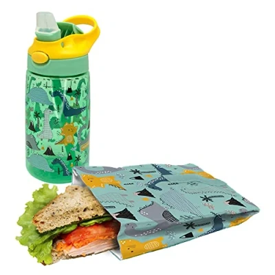 Imagen de NERTHUS FIH 1000 SET Botella Tritan + Bolsa Sandwich Dinosaurios