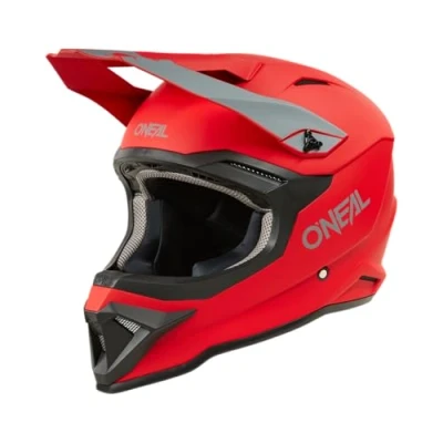 Imagen de O&#039;NEAL Casco Motocross Moto MX Enduro Carcasa ABS, Norma de Seguridad ECE 22.05, Ventilaciones para una ventilación y refrigeración óptimas 1SRS Solid V.24 Adulto Rojo Talla M