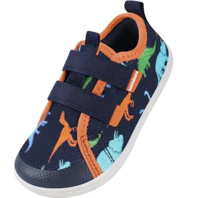 Imagen de IceUnicorn Barefoot Calzado Descalzos Niños Niñas Minimalistas Amplia para Ligeros y Deporte Transpirables Zapatillas Ligeras Flexibles de Trail Shoes(Naranja Marino, 25EU)