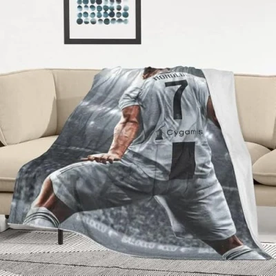 Imagen de Acotobo Cristiano Ronaldo manta de felpa suave y esponjosa franela forro polar para TV, sofá, salón, microfibra, 127 x 152 cm