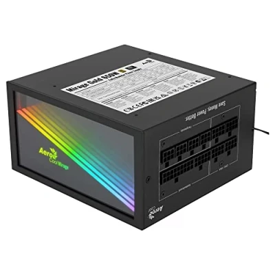 Imagen de Aerocool MIRAGEGOLD 650W Fuente de Alimentación PC Modular RGB 80 Plus Gold, Condensadores Japoneses